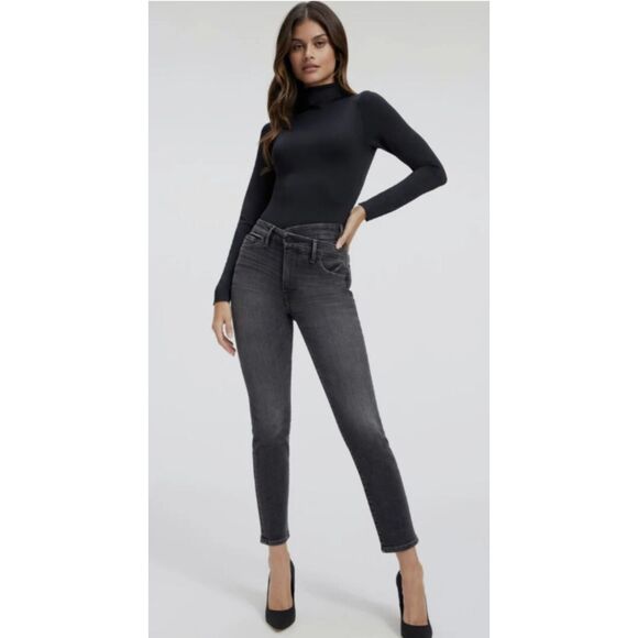 NWT Good American Crossover High Waist Ankle Slim Jeans Sz 8 - Picture 1 of 11
